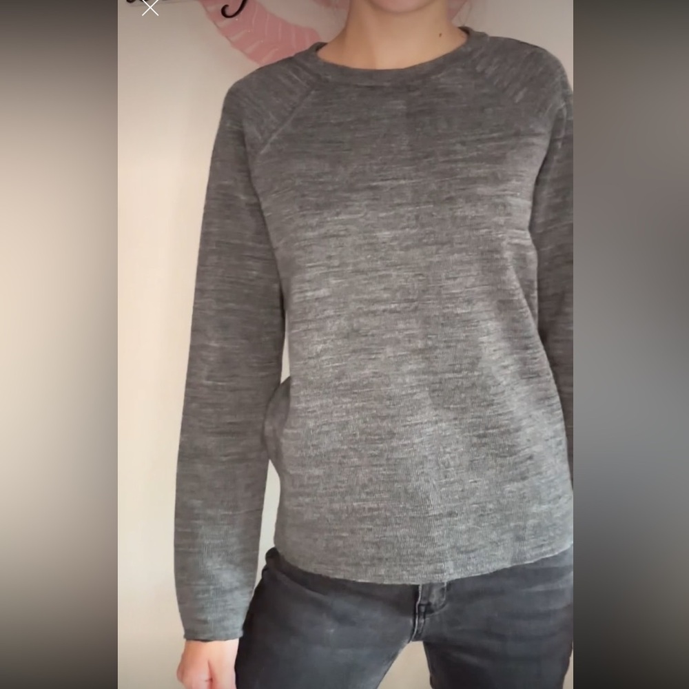 grey melange wool golden goose round neck sweater shirt - Picture 6 of 16